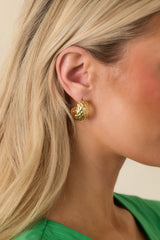 Handled It Gracefully Gold Textured Dimple Hoop Earrings