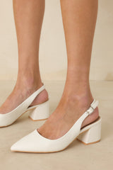 Life In A Flash White Sling Back Heels