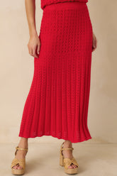 Z Supply Kiss Me Red Lexa Sweater Midi Skirt