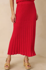 Z Supply Kiss Me Red Lexa Sweater Midi Skirt