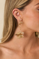 Garden Picked Gold Flower Drop Earrings