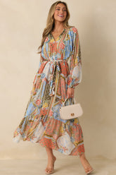 Take Your Breath Away Multi Floral Print Long Sleeve Maxi Dress