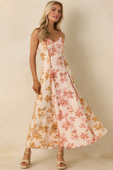 Feeling Like Yourself Rose Pink Floral Print Cotton Maxi Dress