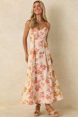 Feeling Like Yourself Rose Pink Floral Print Cotton Maxi Dress
