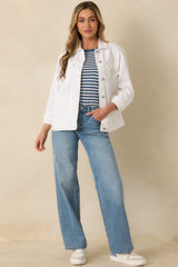 Do You Ever White Denim Jacket