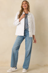 Do You Ever White Denim Jacket