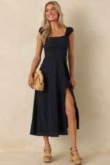 Radiant Reverie Navy Midi Dress
