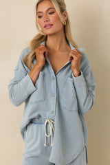 Z Supply Ocean Air Indigo All Day Knit Denim Jacket