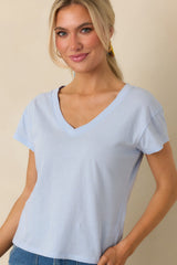 Z Supply Modern Light Blue V-Neck Tee