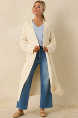 Made For More Cream Knit Duster Cardigan