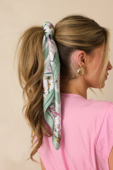 Floral Keepsake White Multi Floral Pattern Scarf