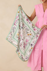 Floral Keepsake White Multi Floral Pattern Scarf