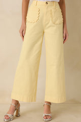 Memories Made Yellow Cotton Wide Leg Pants