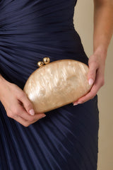 Shining Moment Beige Marble Clutch
