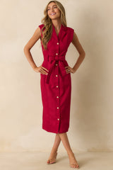 Prosperina Jacqueline Red Wine Midi Dress
