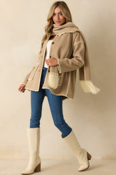 Coming Around Taupe Blanket Stitch Coat