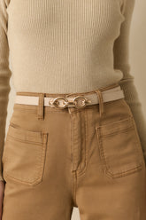 Something You Won't Expect Light Taupe Faux Leather Belt
