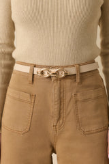 Something You Won't Expect Light Taupe Faux Leather Belt