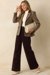 All Business Here Brown Houndstooth Single Breasted Blazer