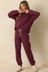 Z Supply Merlot Red Classic Boyfriend Sweatshirt