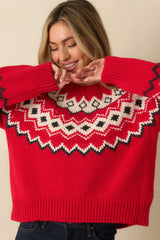 Z Supply Festive Red Knit Adornment Sweater