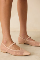 Sunset Mirror Beige Mesh Fishnet Flats