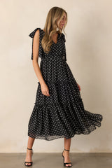 Savor The Moment Black Polka Dot Maxi Dress