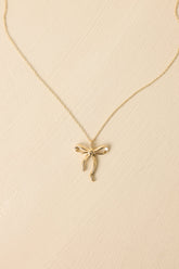 The Sweetest Detail Gold Bow Pendant Necklace