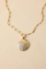 Golden Tide Gold Shell Pendant Necklace