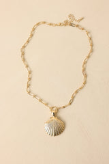 Golden Tide Gold Shell Pendant Necklace