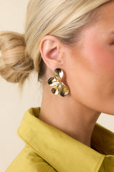 Petal to the Metal Gold Statement Drop Earrings