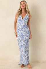 Catching Dreams Blue Floral Maxi Dress