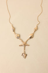 Ocean Glow Gold Multi Shell & Starfish Necklace