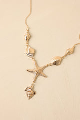 Ocean Glow Gold Multi Shell & Starfish Necklace