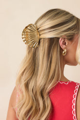 Siren's Touch Gold Polished Shell Claw Hair Clip