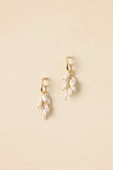 Gracefully Gathered Freshwater Pearl Cluster Drop Earrings