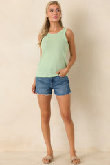 Z Supply Select Light Green Jersey Knit Tank Top