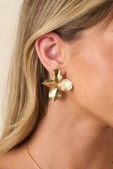 Wildflowers All Around Gold Floral Stud Earrings