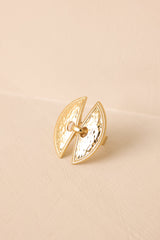 Sunset Hideaway Hammered Gold Adjustable Statement Ring