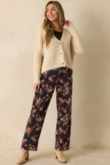 Always The Answer Ivory Ribbed Knit Button Up Cardigan