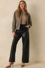 Riding Club Brown Multi Plaid Bomber Jacket