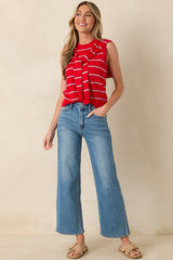 The Hamptons Called Red Stripe Layered Sweater Tank