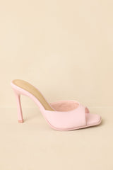 Such a Tease Pink Square Toe Heeled Mule Sandals