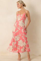Z Supply Pink Coral Charisma Bloom Mesh Midi Dress