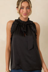 Prosperina Bellamy Black Ruffle Top