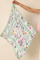 Floral Keepsake White Multi Floral Pattern Scarf