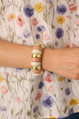 A Hint of Glow Blush Pink Multi Beaded Statement Bracelet