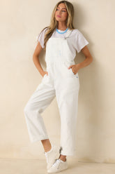 FRNCH Mermadia Ivory & Sky Blue Stripe Cotton Overalls