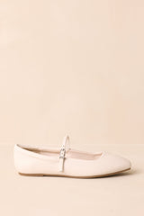You Know The Way Ivory Faux Leather Mary Jane Flats