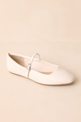 You Know The Way Ivory Faux Leather Mary Jane Flats